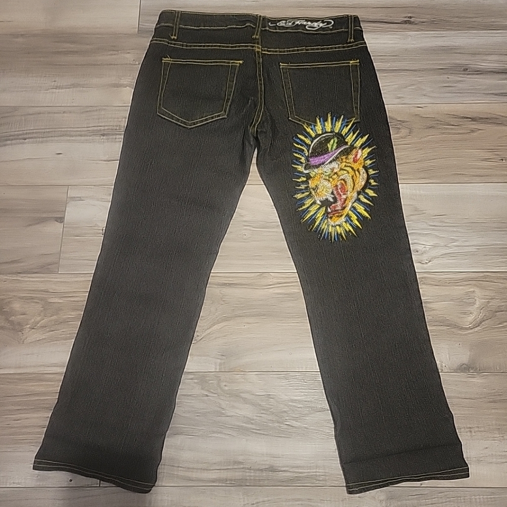 Sold Ed Hardy Jeans  Womens  7/8 Black‎ Christian Audigier Crop Embellished 25"